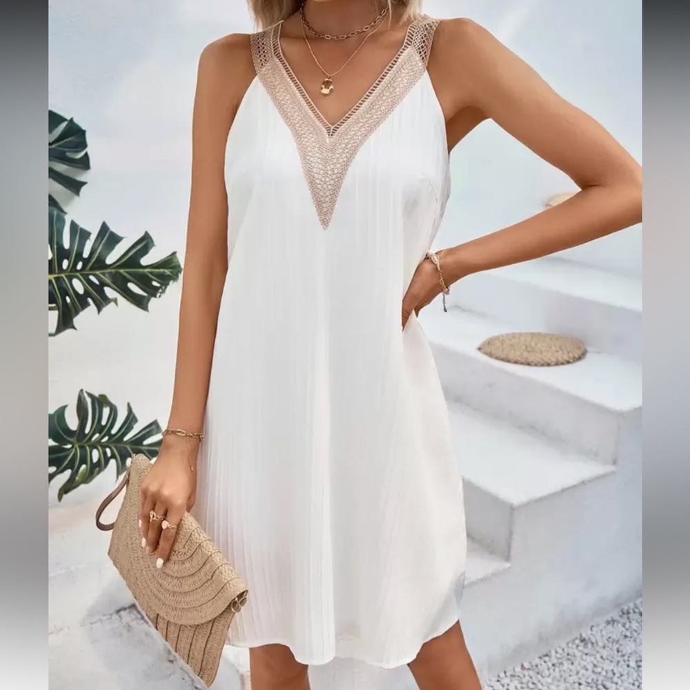 White lace tank dress. Size XL (12) from SHEIN. Super pretty!